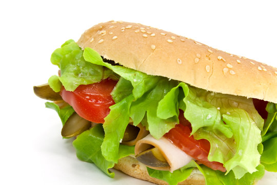Sandwich mit Schinken,Salat
