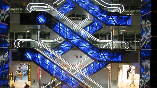 escalators in shop