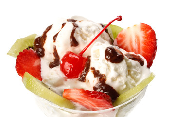 Ice-cream with fruit