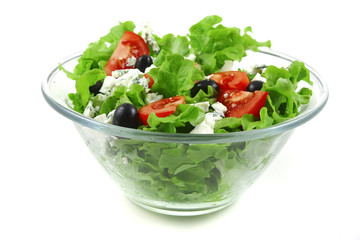 vegetable salad and roquefort cheese
