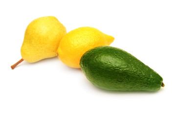 Pear,lemon and avocado.