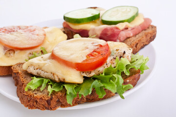 chicken and ham sandwiches