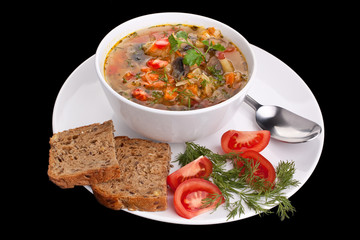 vegetable cabbage and mushroom soup