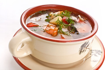 vegetable and mushroom soup