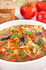 cabbage and mushroom soup