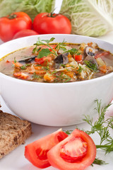 cabbage and mushroom soup