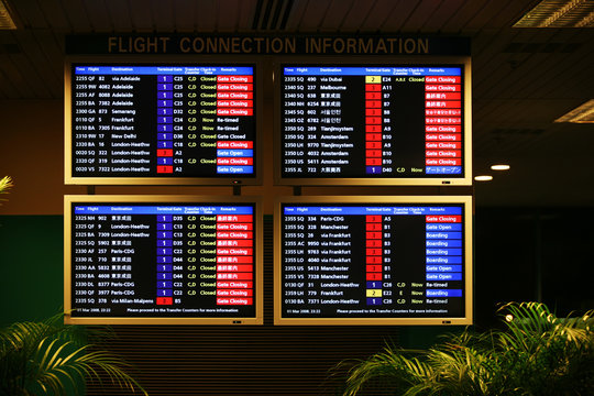 Departure on a screen