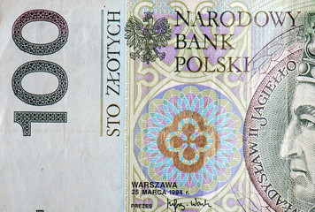 Polish banknote in close-up