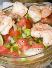 shrimp ceviche prepared and photographed in nicaragua