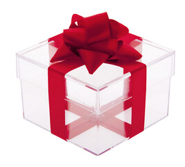 Geschenk, transparente Box