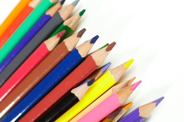 Color pencils  on white background