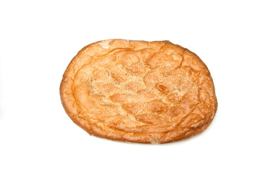 Turkish bread isolated on a white studio background.