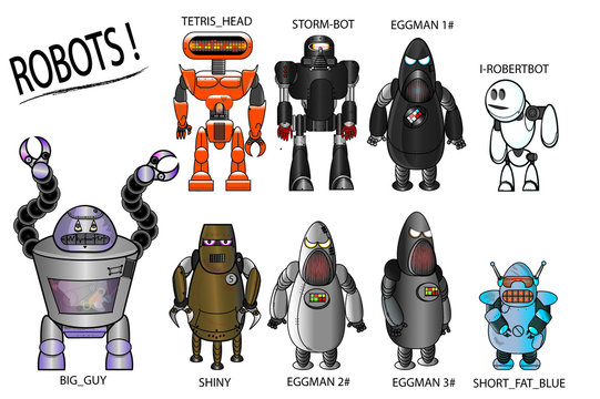 Robot characters Stock Vector | Adobe Stock