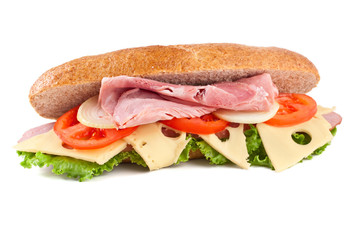 tomato cheese and meat sandwich