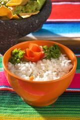 Arroz blanco con brócoli. México.