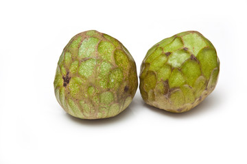 Custard apple fruit isolated ona white studio background.