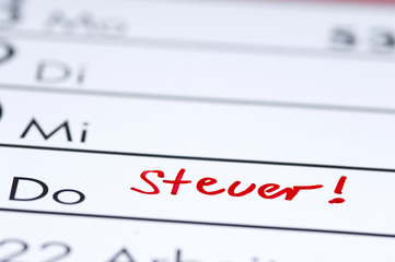 Steuer - Eintrag im Kalender