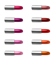 lipstick color samples in silver