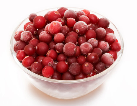 Cranberry in glass bowl