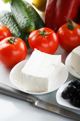 fresh vegetables with cottage cheese..