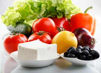 fresh vegetables with cottage cheese..