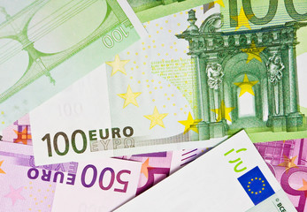 Euro bank notes background