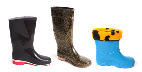 rubber boots isolated on white