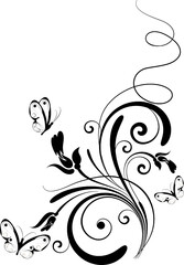 Floral abstraction with butterflies