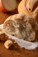 Homemade onion and salami Bread