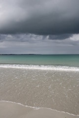 plage,ciel,mer,gris,turquoise,orage,nuage,nuages,bretagne