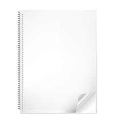 Realistic vector notebook with bended corner