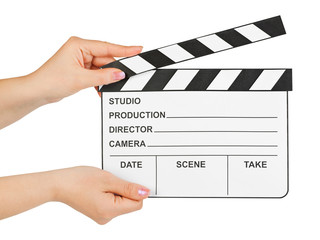 Obraz premium Cinema clapboard in hands