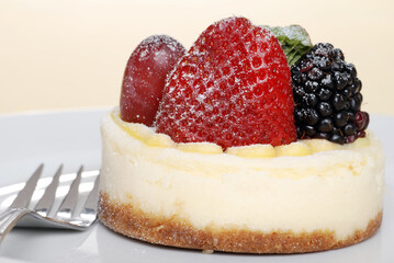 closeup fruit cheesecake