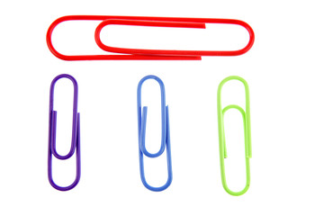 Four paper-clips on white background
