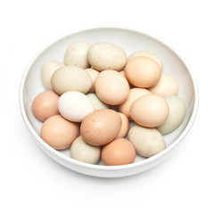 Bowl of free range eggs