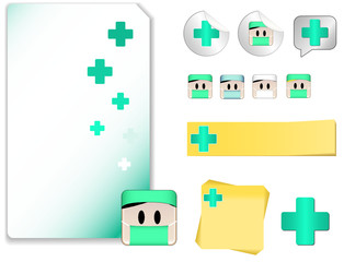 Set of Doctor Day Celebration Day with note and  sticker