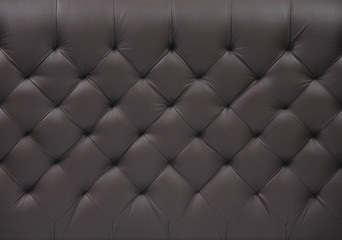 A furniture detail covered with black leather