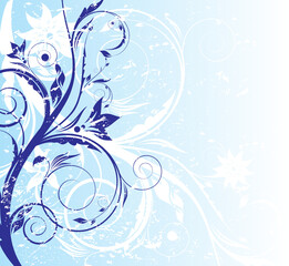Fototapeta na wymiar abstract blue floral background