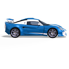 Obraz na płótnie Canvas racing car fantasy blue white