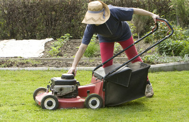 cutting grass