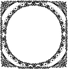 curled round black frame decoration