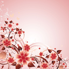 Rose Grunge Floral Background
