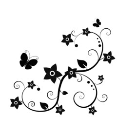 Black floral background