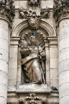 Canon Law Allegory In Valladolid University Facade