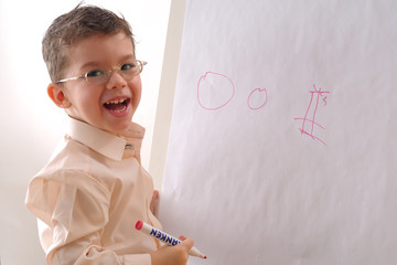 Creative and smiling boy