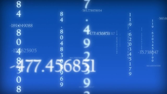 Animation matrice nombres fond bleu - Powered by Adobe