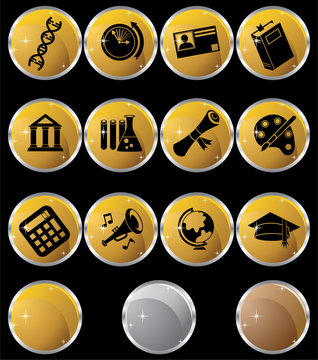 Education Gold Buttons