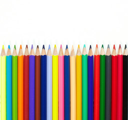 Color pencils  on white background
