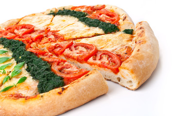 sliced vegetable pizza