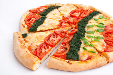 sliced vegetable pizza